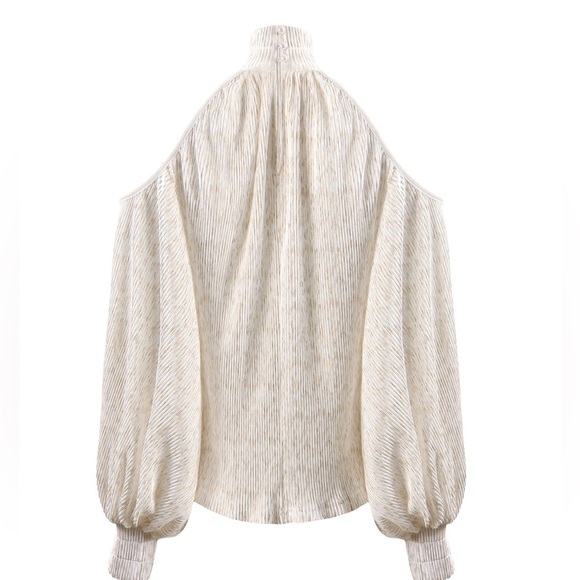 NWT,Pantora Bridal,Elegant White & Shimmering Gold,Stretch, Top + Palazzo Pants - Picture 11 of 16